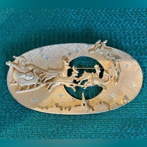 Santa’s Sleigh Vintage Brooch